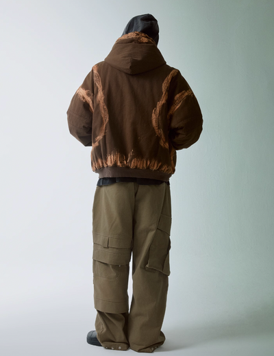 F2CE Hand Dyed Quilted Lining Hooded Work Jacket | Face 3 Face