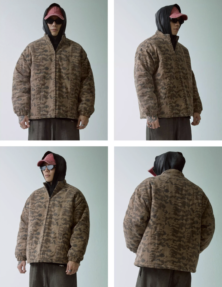 F2CE Washed Camouflage Quilted Lining Work Jacket | Face 3 Face