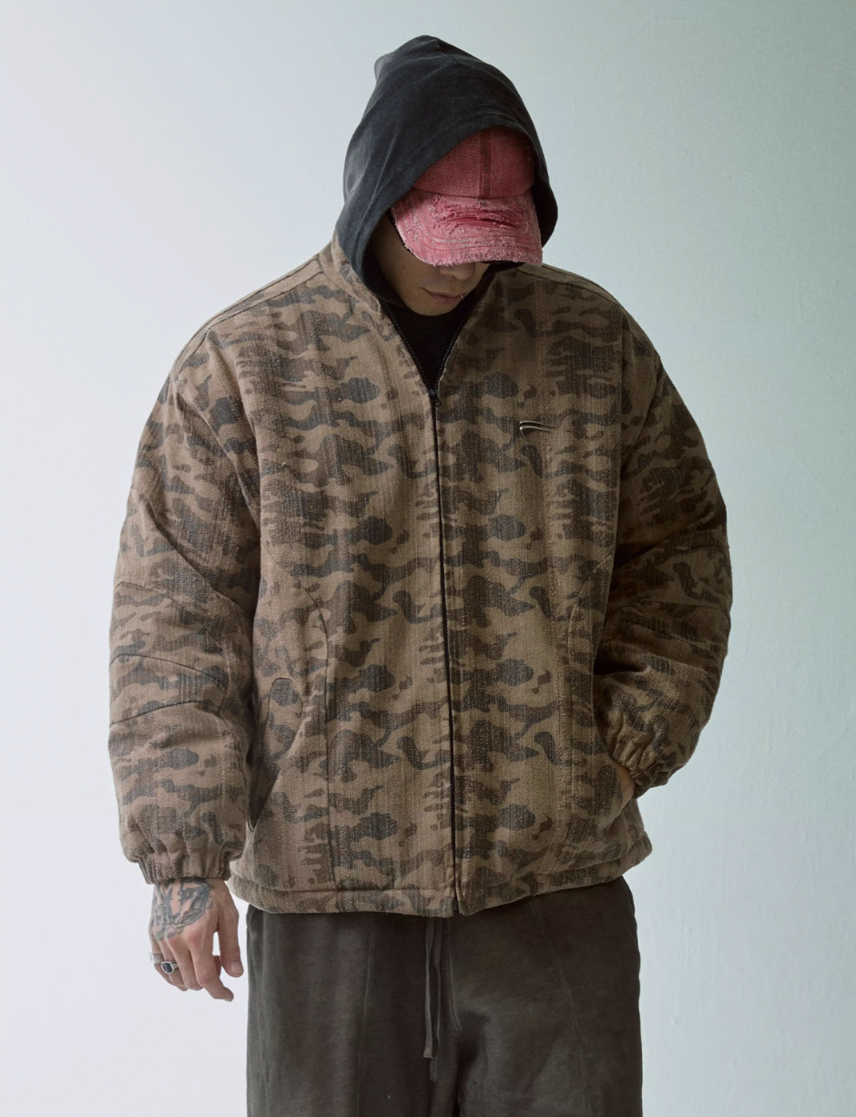 F2CE Washed Camouflage Quilted Lining Work Jacket | Face 3 Face