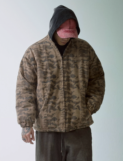 F2CE Washed Camouflage Quilted Lining Work Jacket | Face 3 Face