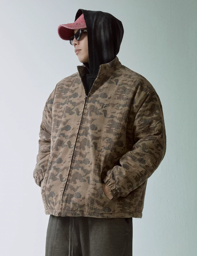 F2CE Washed Camouflage Quilted Lining Work Jacket | Face 3 Face