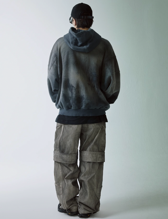 F2CE Handmade Gradient Spray Dye Destruction Hoodie | Face 3 Face