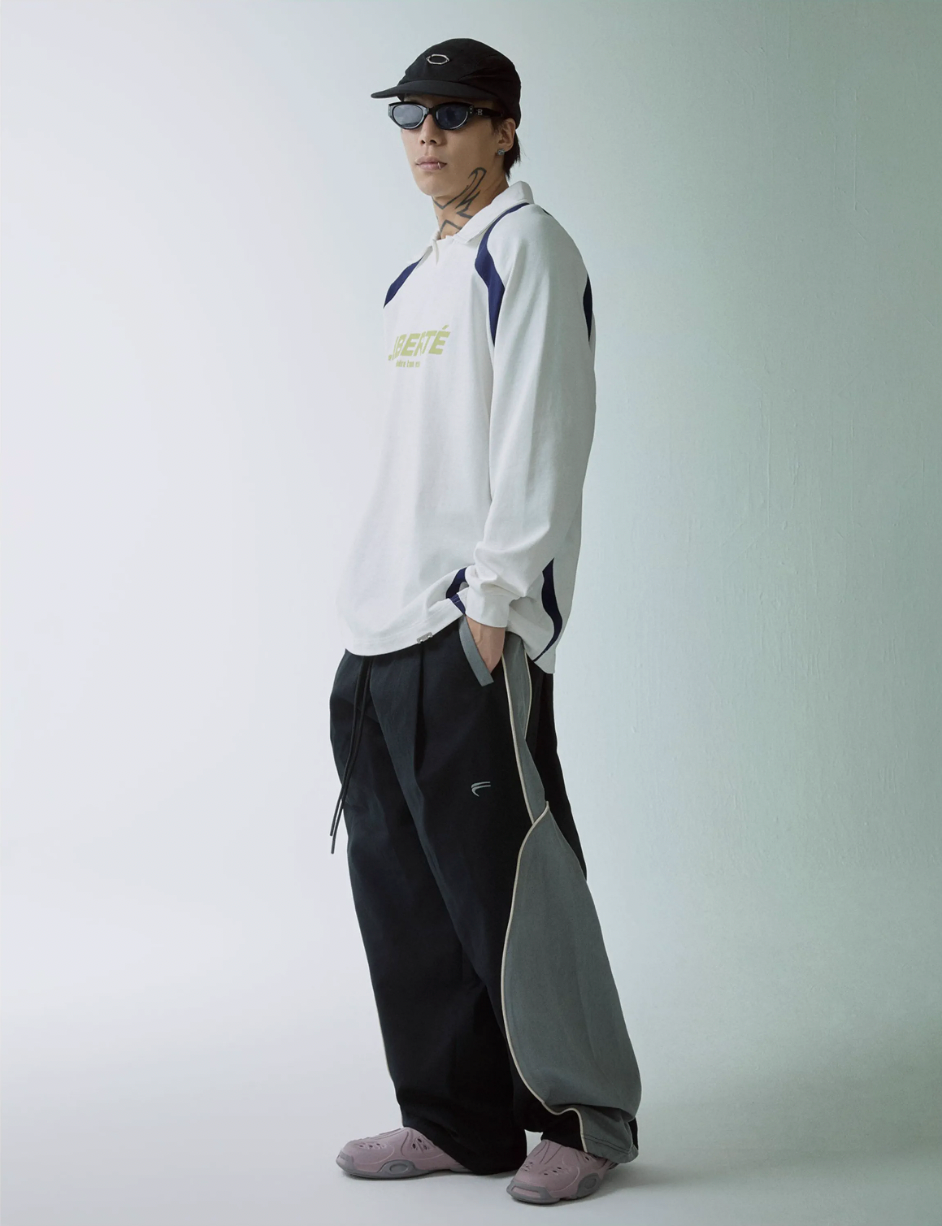 F2CE Stitching Contrast Color Baggy Sports Pants | Face 3 Face