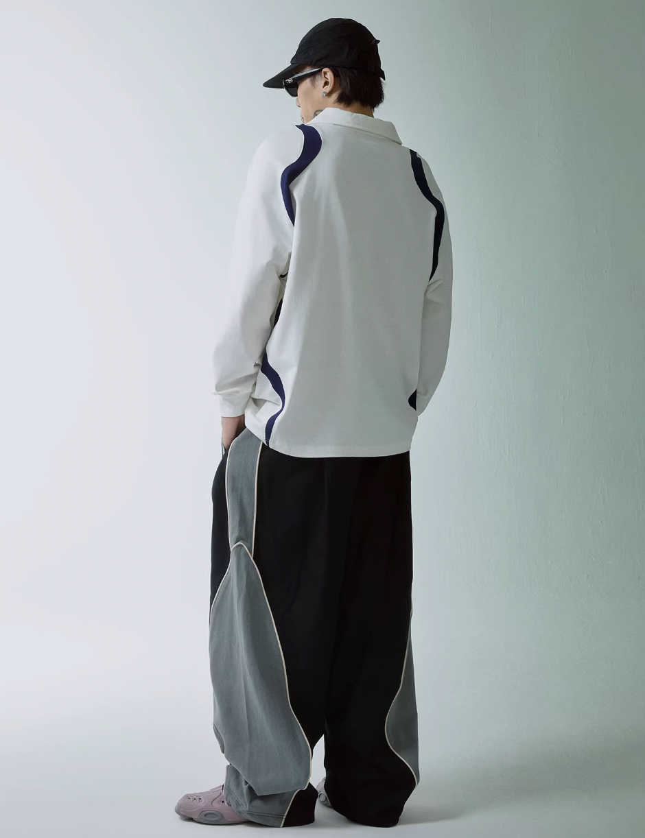 F2CE Stitching Contrast Color Baggy Sports Pants | Face 3 Face