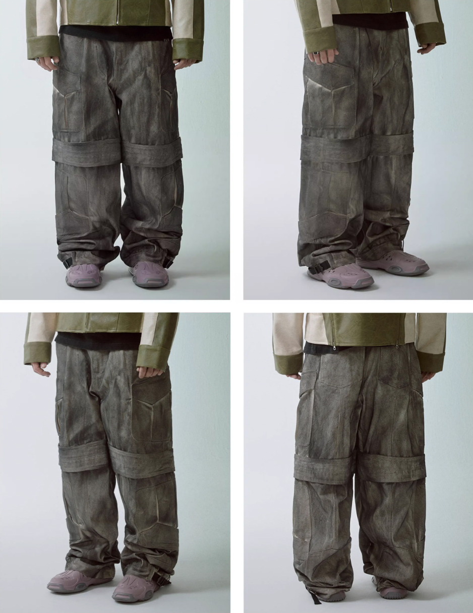 F2CE Dyed Dirty Symmetrical Work Baggy Cargo Pants | Face 3 Face