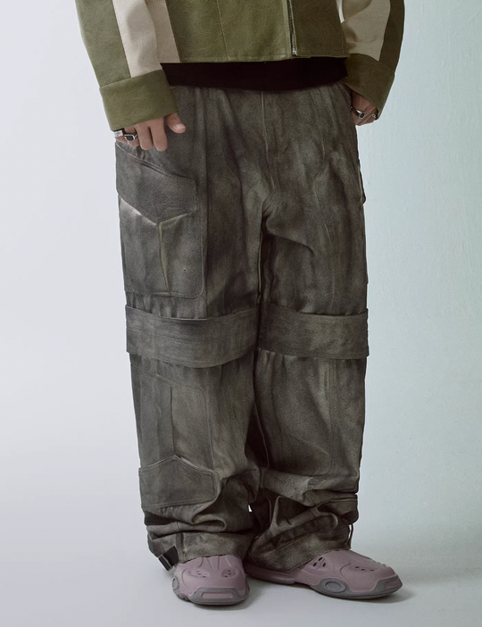 F2CE Dyed Dirty Symmetrical Work Baggy Cargo Pants | Face 3 Face