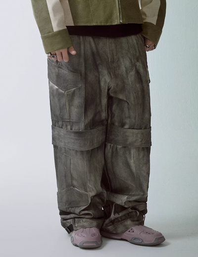 F2CE Dyed Dirty Symmetrical Work Baggy Cargo Pants | Face 3 Face