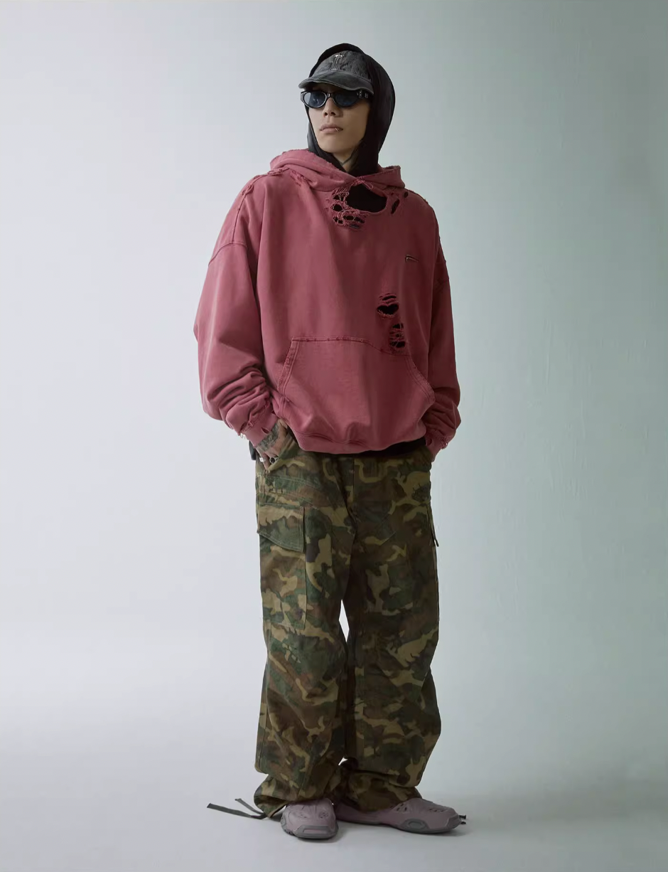 F2CE Pleated Camouflage Work Baggy Cargo Pants | Face 3 Face