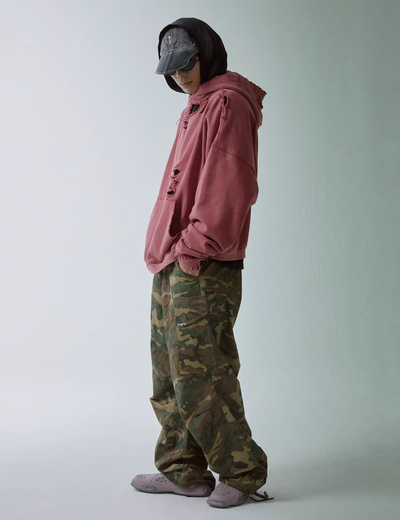 F2CE Pleated Camouflage Work Baggy Cargo Pants | Face 3 Face