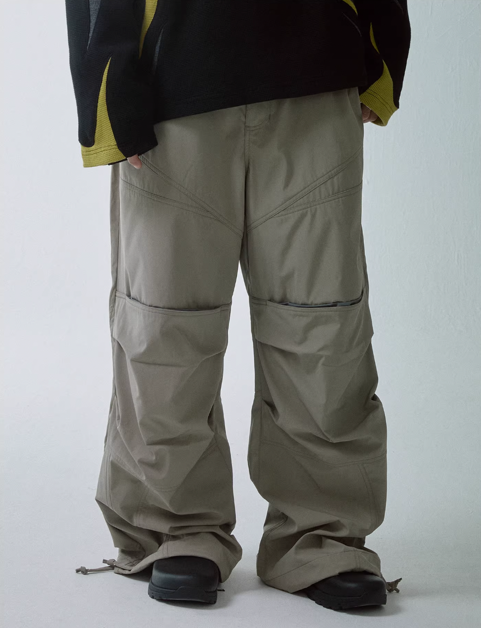 F2CE Knee Pocket Pleated Baggy Pants | Face 3 Face