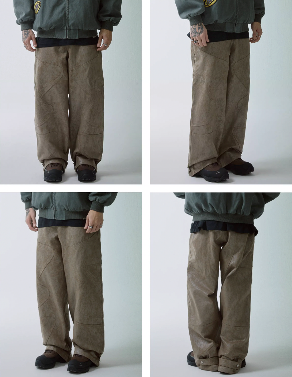 F2CE Deconstructed Patchwork Brush Wax Baggy Pants | Face 3 Face