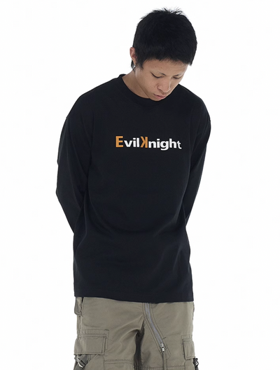 EVILKNIGHT(EK) Basic Logo Long Sleeve Tee | Face 3 Face