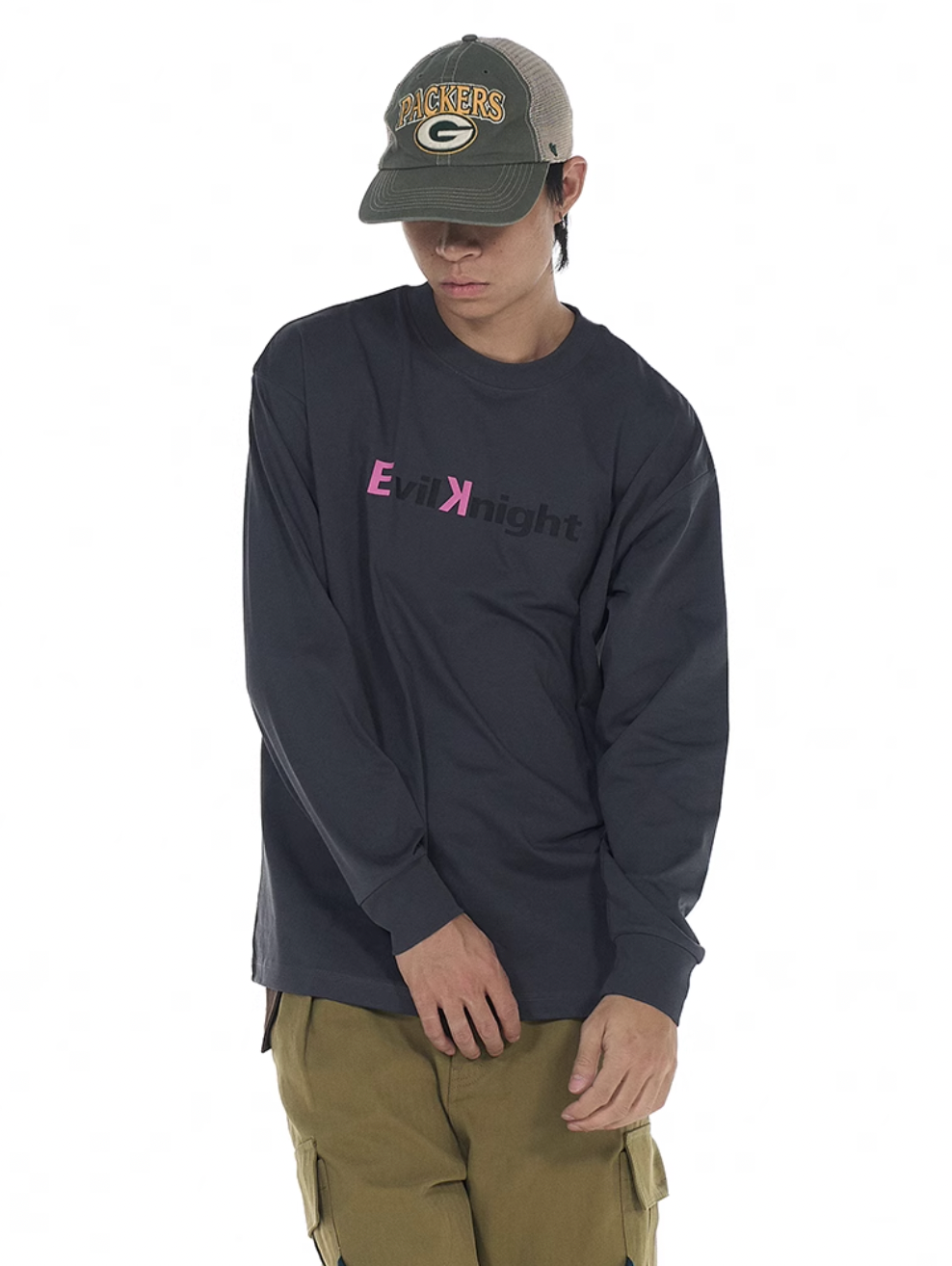 EVILKNIGHT(EK) Basic Logo Long Sleeve Tee | Face 3 Face