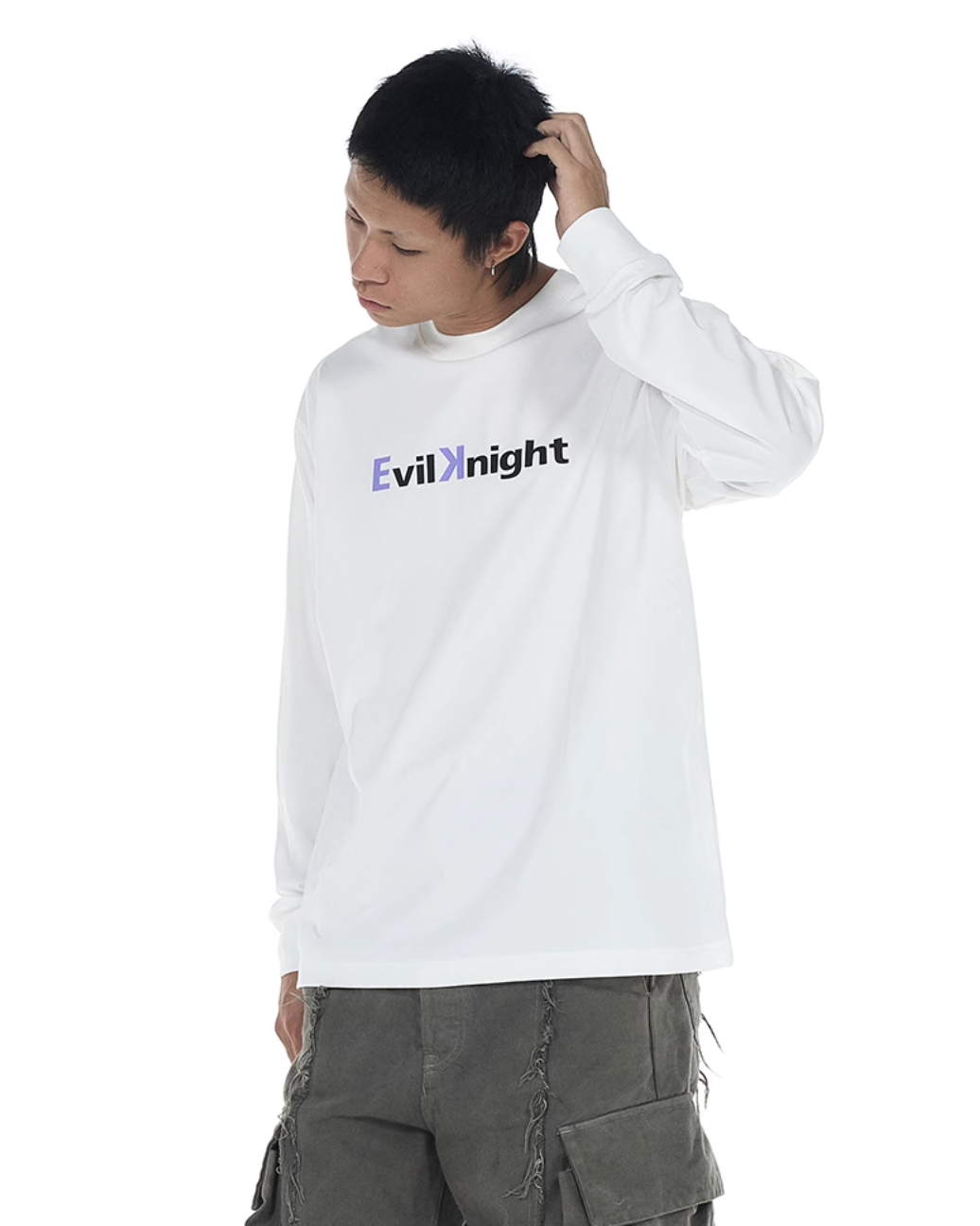 EVILKNIGHT(EK) Basic Logo Long Sleeve Tee | Face 3 Face