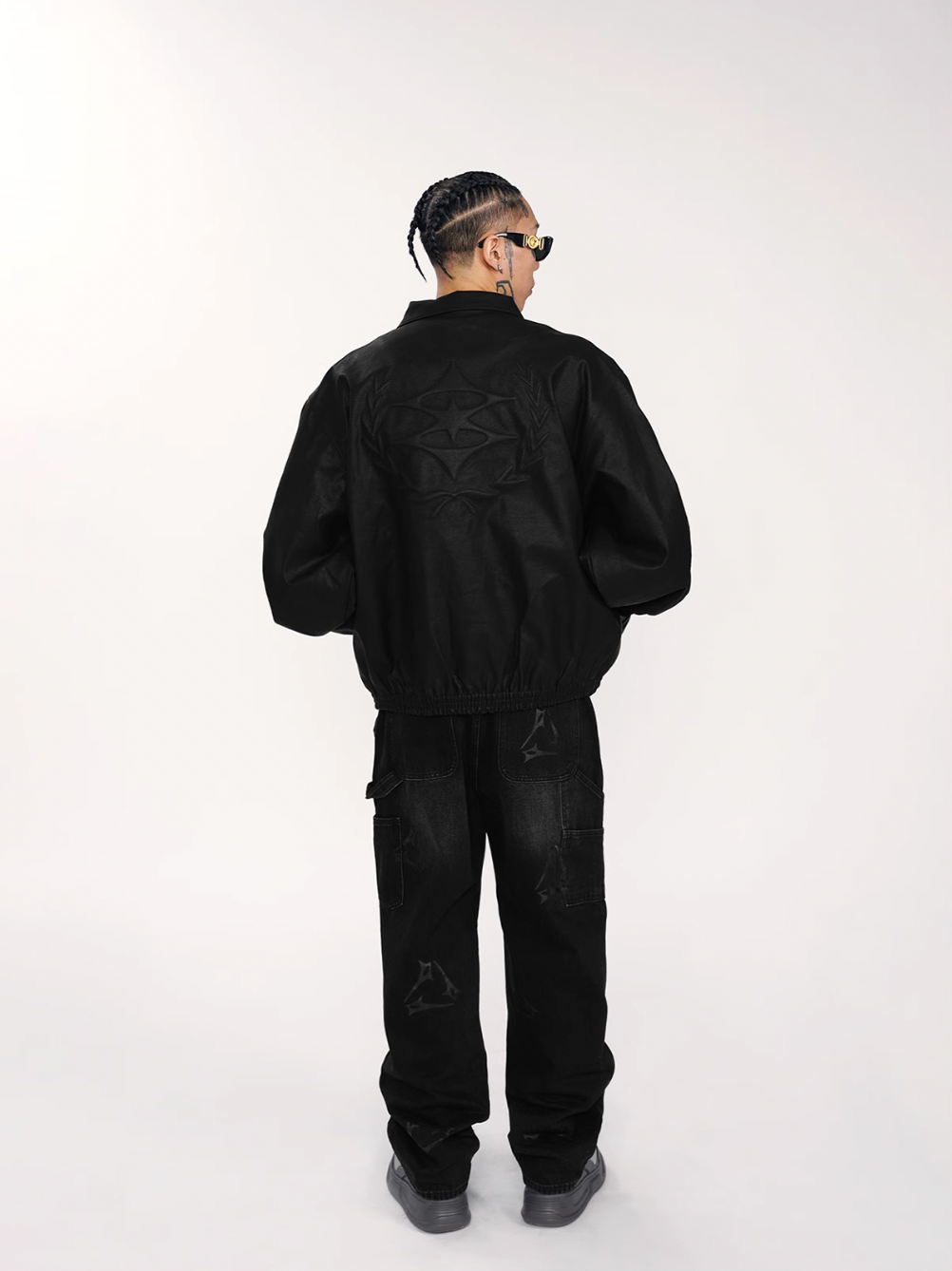 1807 3D Embroidery Leather  Coach Jacket | Face 3 Face