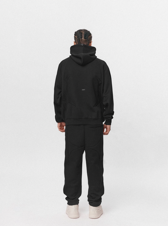 1807 Four Pointed Star Layered Zip Up Hoodie Jacket  | Face 3 Face