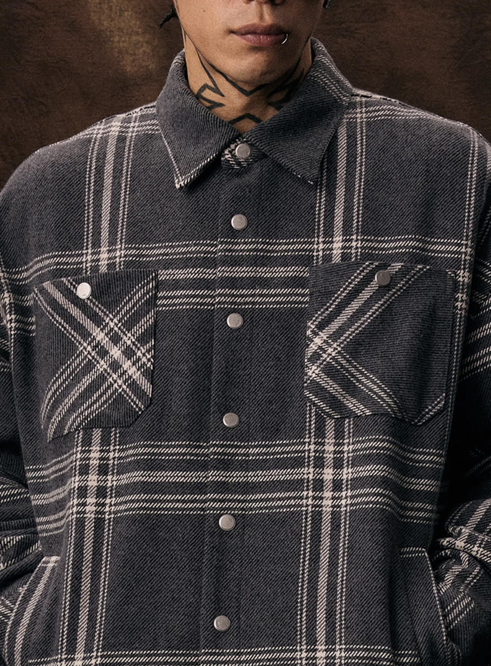 1807 Plaid Printed Quilted Shirt Jacket | Face 3 Face