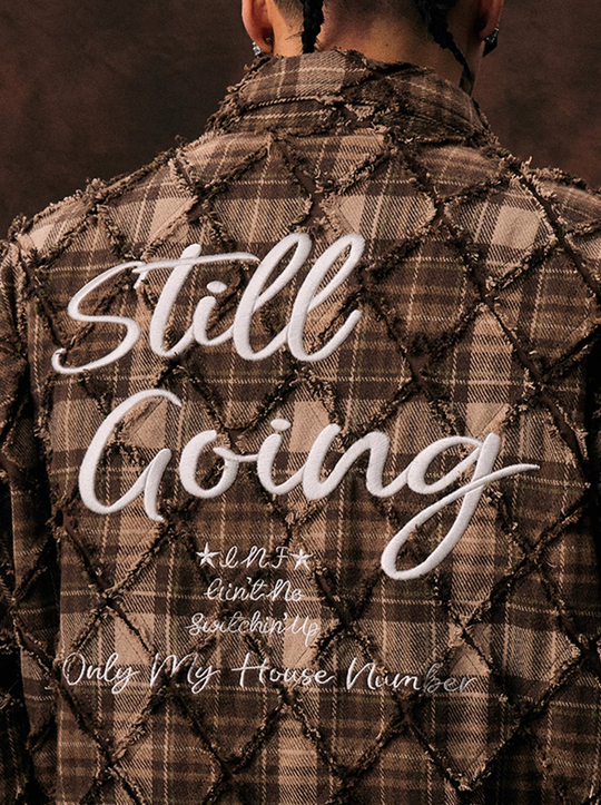 1807 STILL GOING Plaid Diamond Patchwork Quilted Shirt Jacket | Face 3 Face