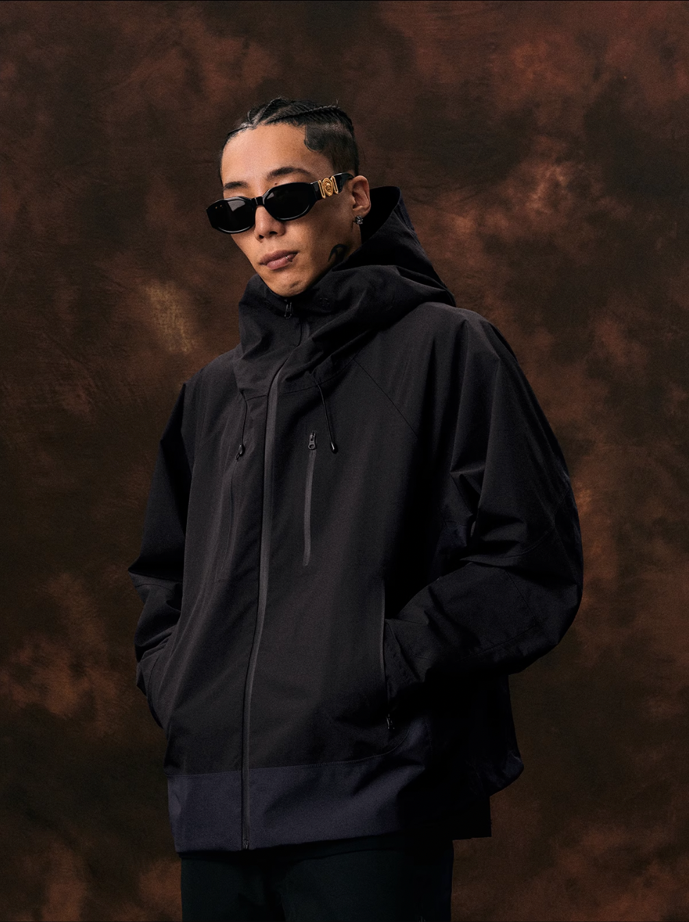 1807 Clock Print Color Blocking Rush Jacket  | Face 3 Face