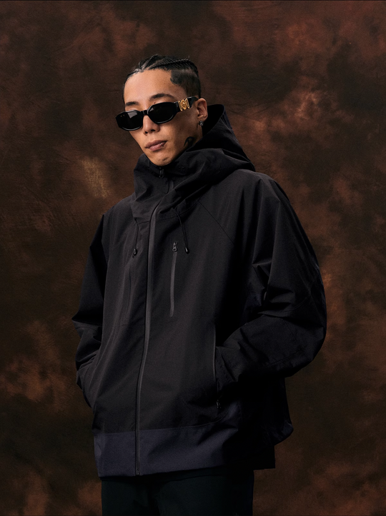 1807 Clock Print Color Blocking Rush Jacket  | Face 3 Face