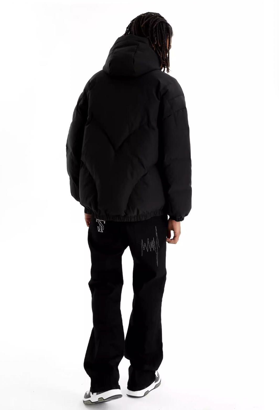 Small Town Kid Quilted Embroidery Hooded Down Jacket | Face 3 Face