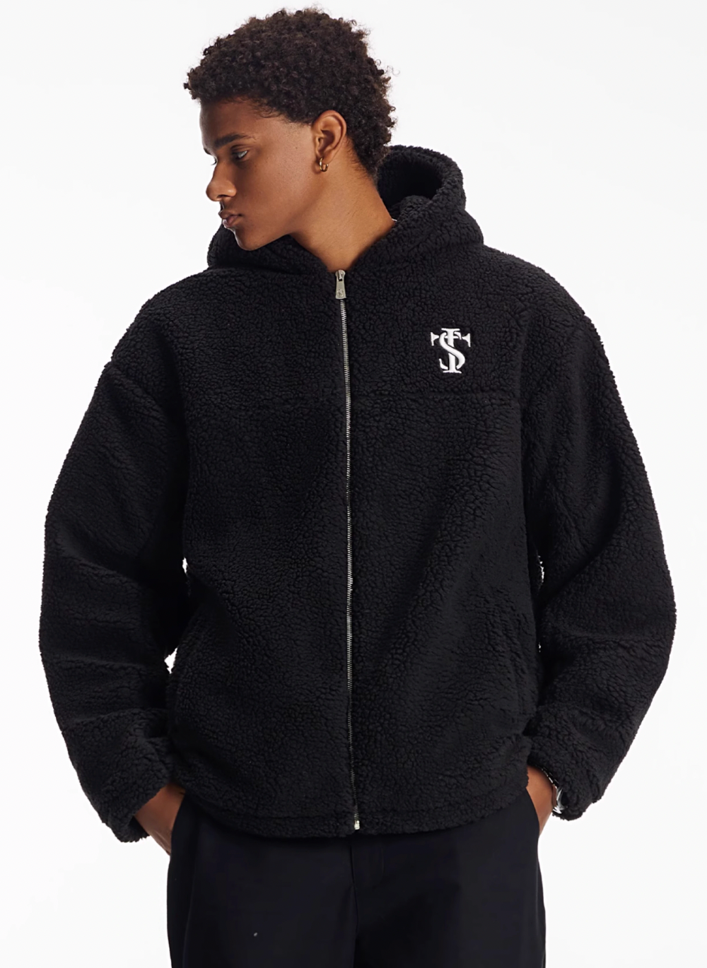 Small Town Kid Hooded Sherpa Fleece Jacket | Face 3 Face