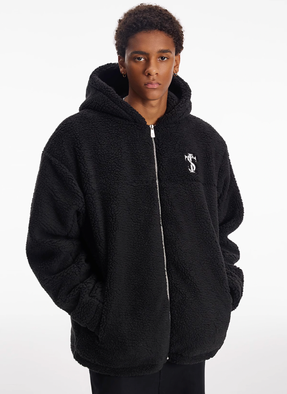 Small Town Kid Hooded Sherpa Fleece Jacket | Face 3 Face