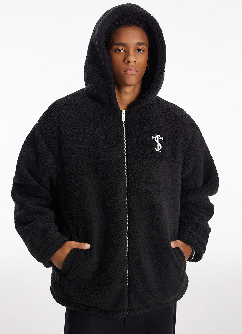 Small Town Kid Hooded Sherpa Fleece Jacket | Face 3 Face