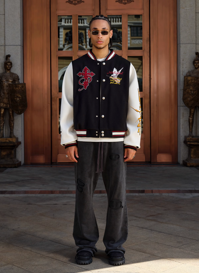 Small Town Kid Peace Dove Varsity Jacket | Face 3 Face