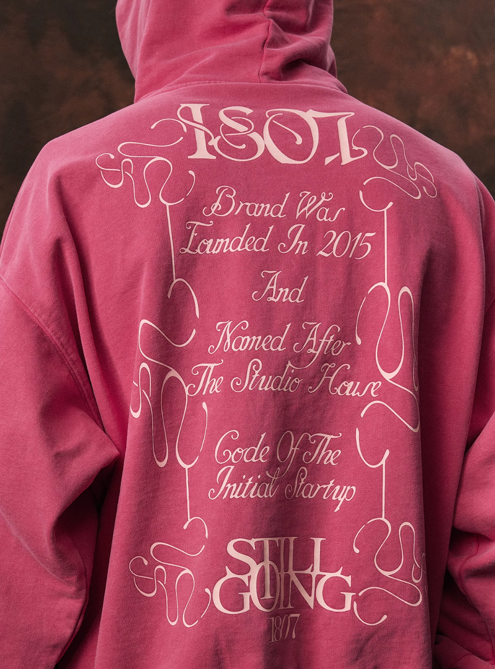 1807 STILL GOING Floral Print Washed Aged Hoodie | Face 3 Face