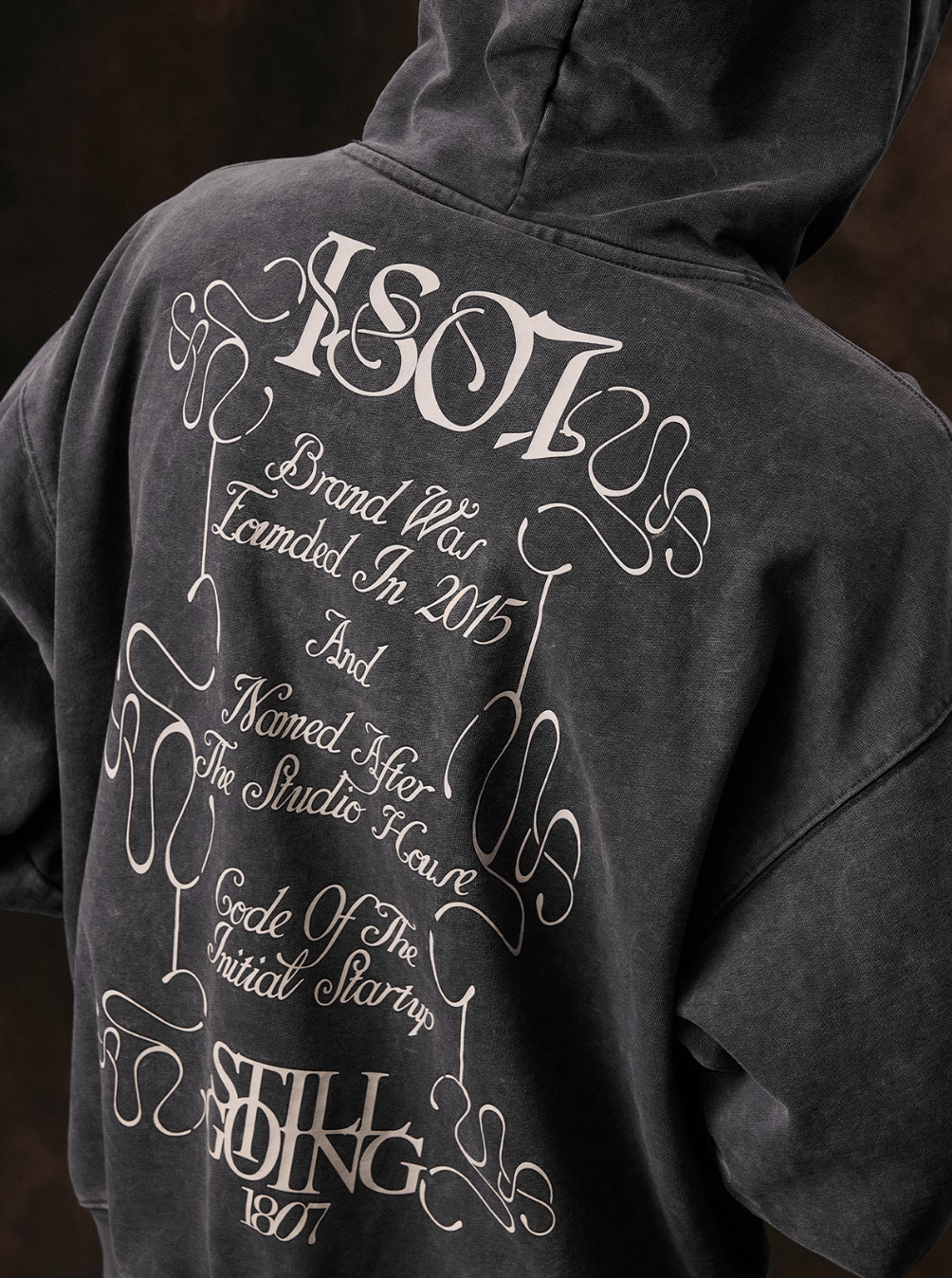 1807 STILL GOING Floral Print Washed Aged Hoodie | Face 3 Face