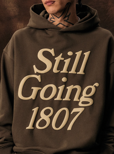 1807 STILL GOING Foam Print Hoodie | Face 3 Face