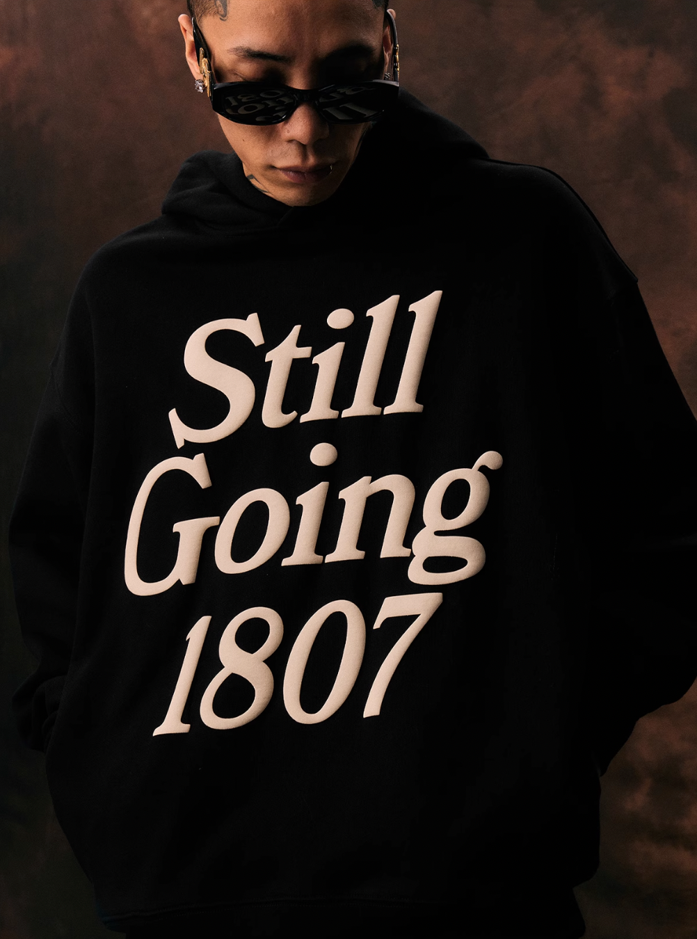 1807 STILL GOING Foam Print Hoodie | Face 3 Face