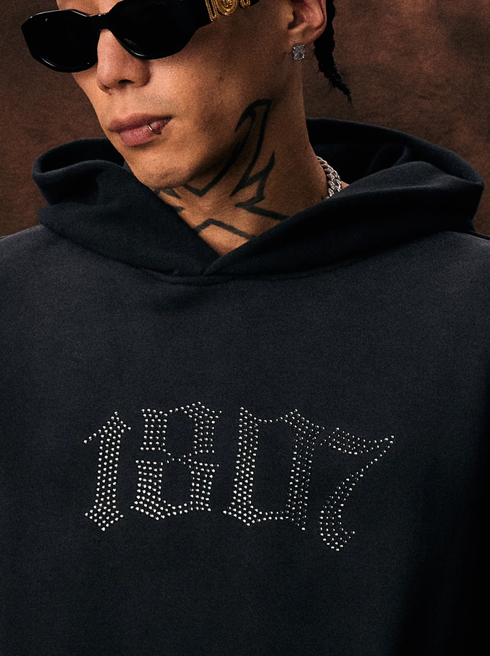 1807 Logo Rhinestone Hoodie | Face 3 Face