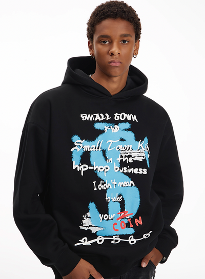 Small Town Kid Graffiti Font Print Hoodie | Face 3 Face