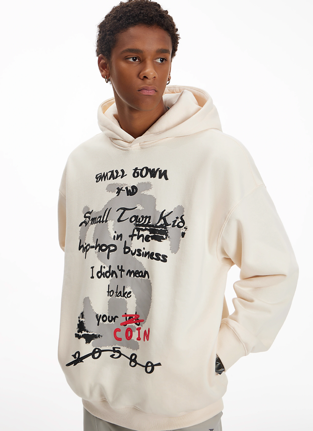 Small Town Kid Graffiti Font Print Hoodie | Face 3 Face