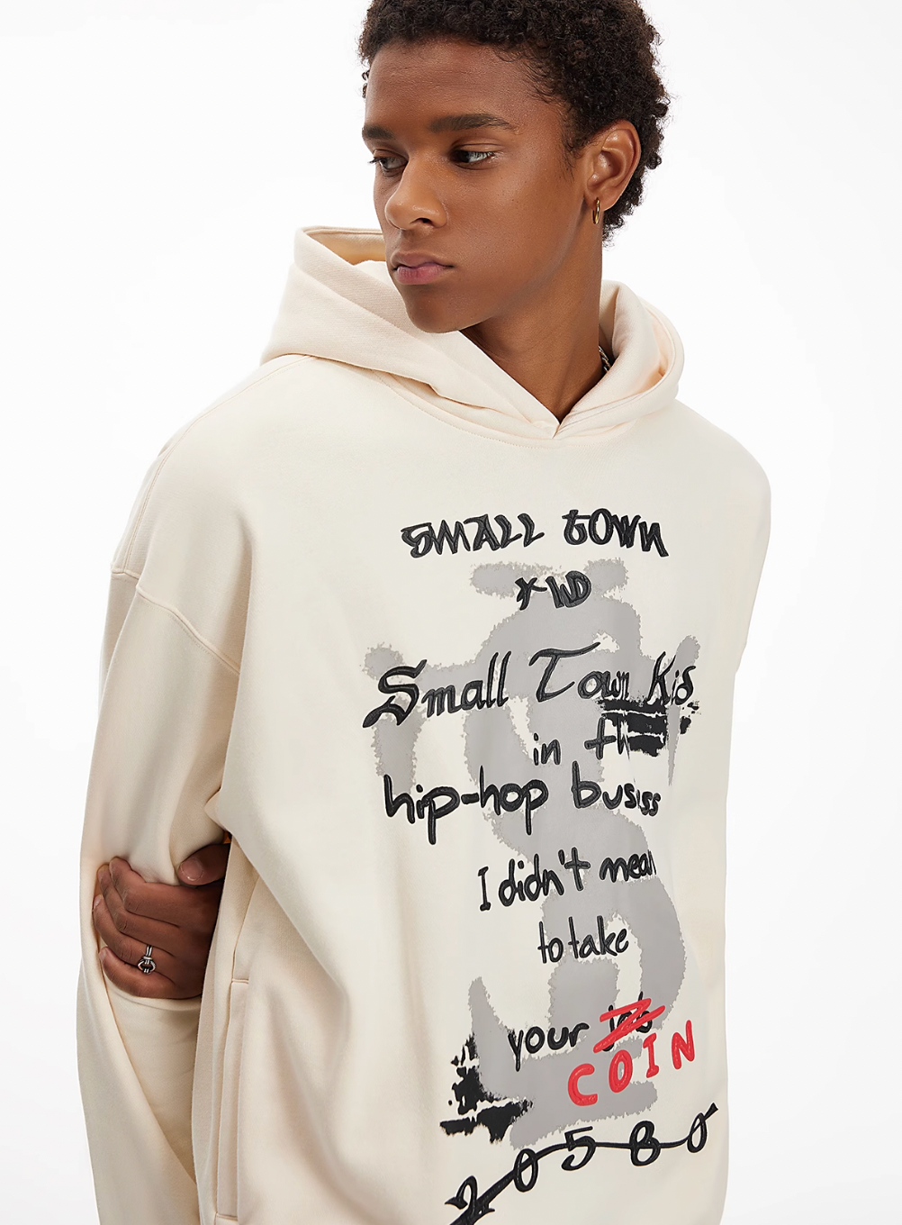 Small Town Kid Graffiti Font Print Hoodie | Face 3 Face