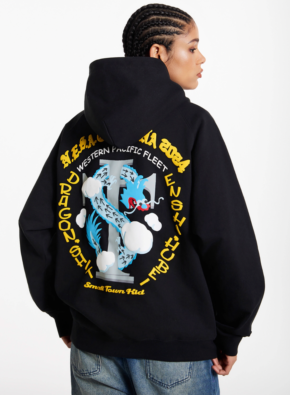 Small Town Kid Dragon Design Print Hoodie | Face 3 Face