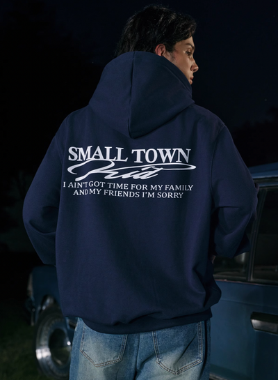 Small Town Kid Font Typography Logo Hoodie | Face 3 Face