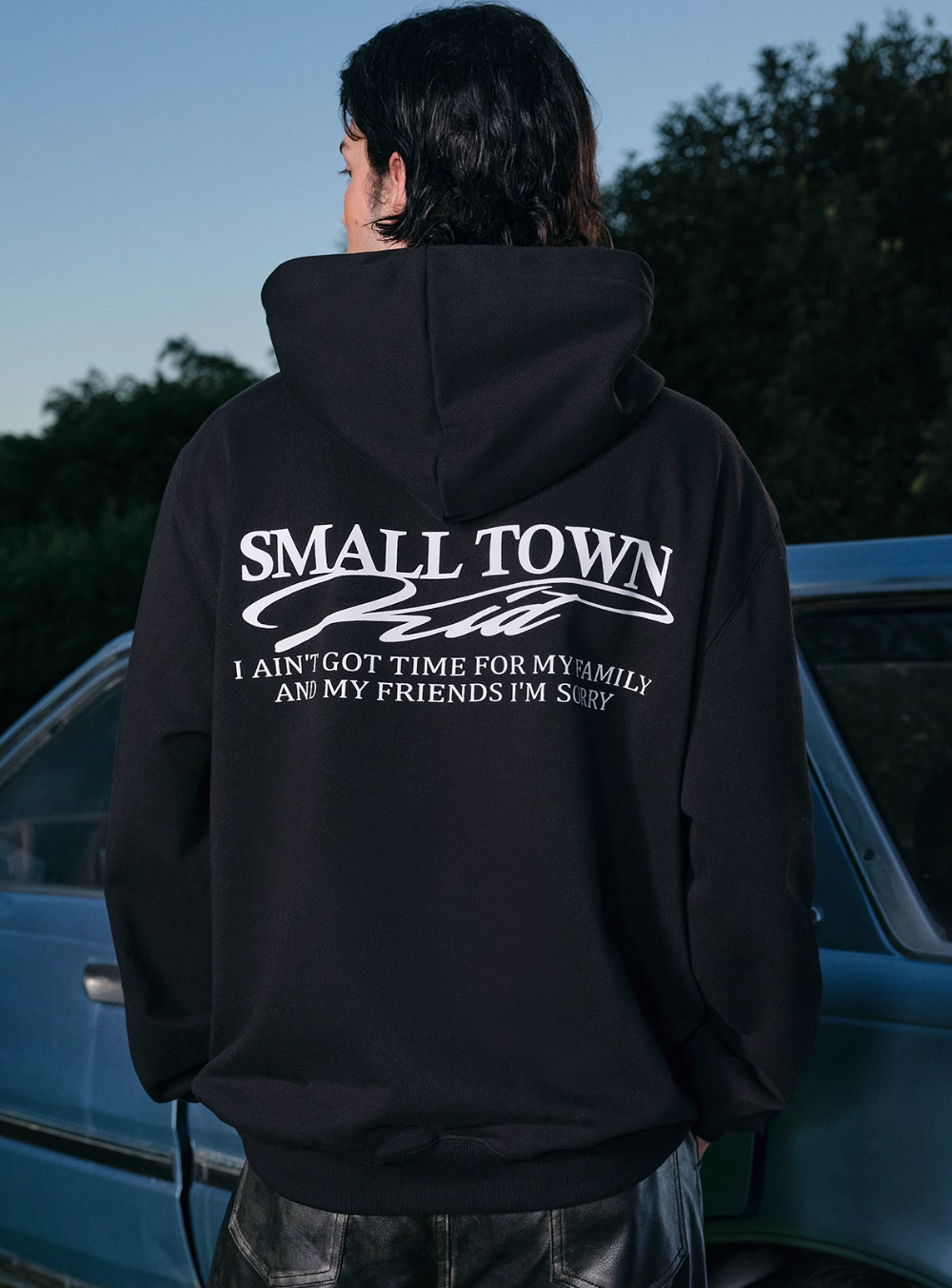 Small Town Kid Font Typography Logo Hoodie | Face 3 Face