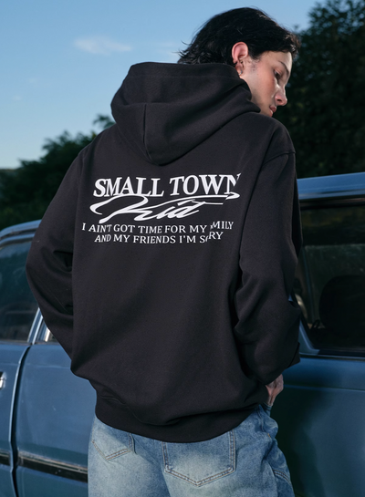 Small Town Kid Font Typography Logo Zip Up Hoodie | Face 3 Face