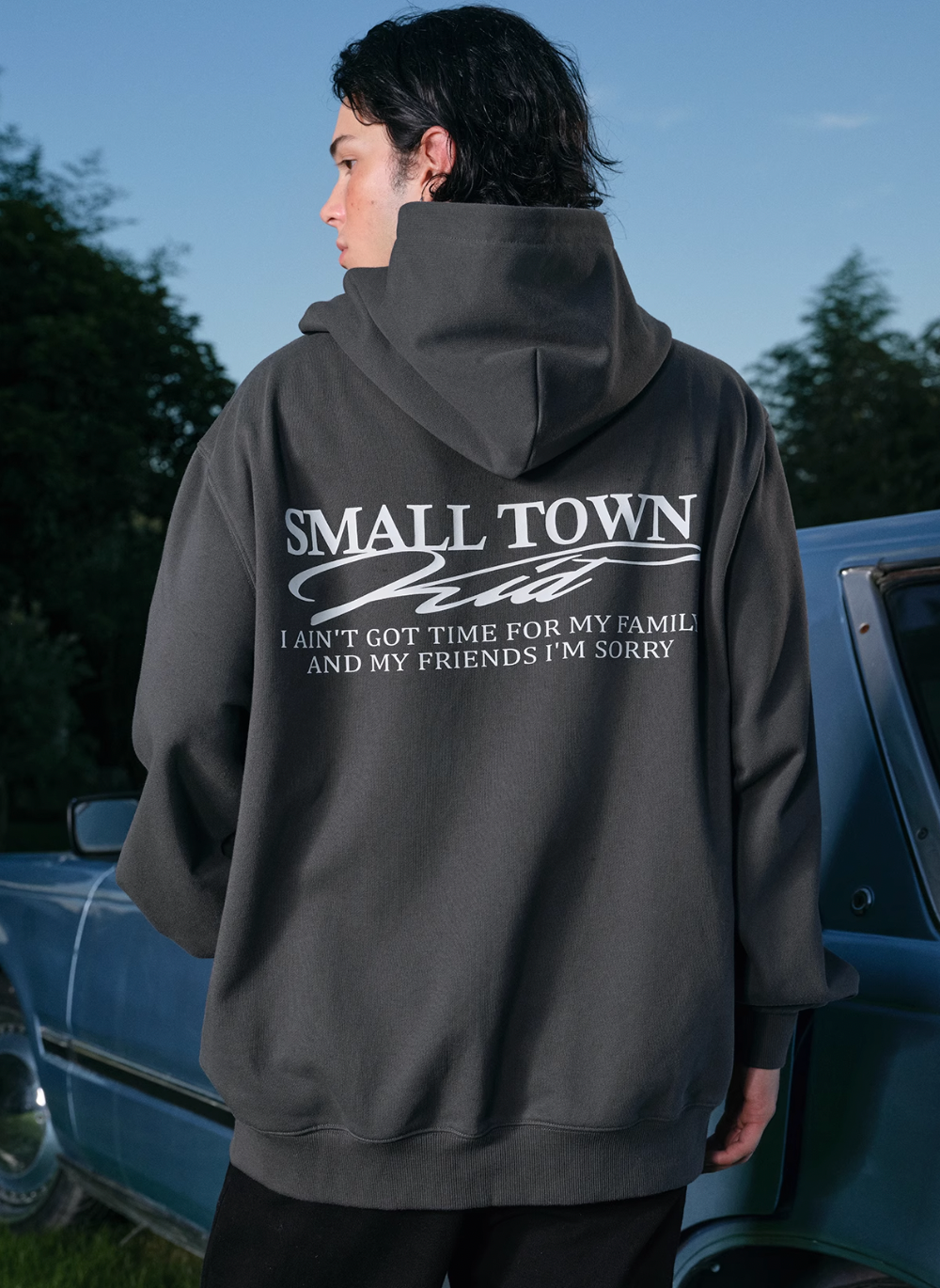 Small Town Kid Font Typography Logo Zip Up Hoodie | Face 3 Face