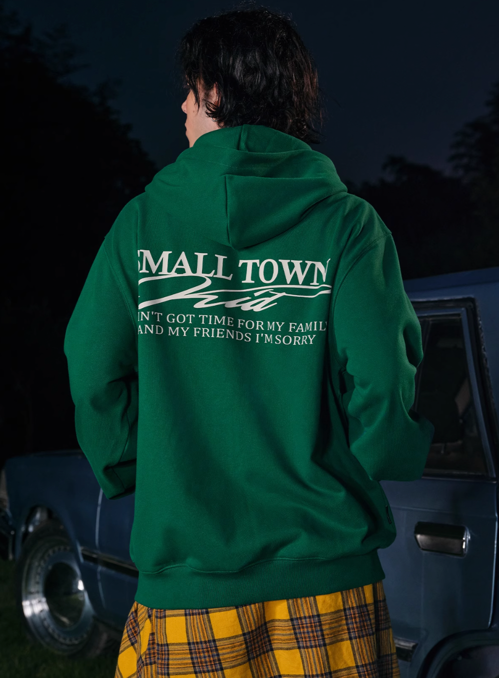 Small Town Kid Font Typography Logo Zip Up Hoodie | Face 3 Face