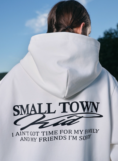 Small Town Kid Font Typography Logo Zip Up Hoodie | Face 3 Face