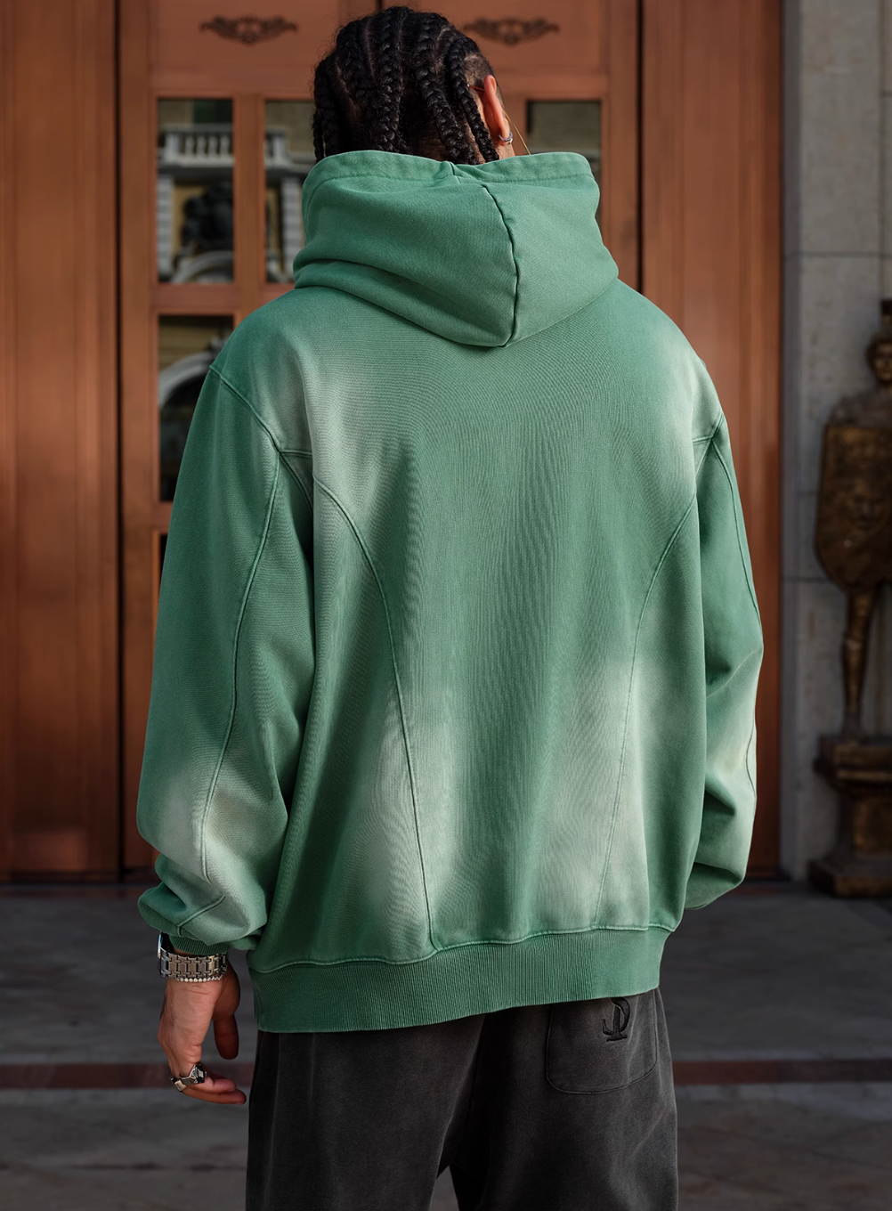 Small Town Kid Double Rivet Pocket Washed Hoodie | Face 3 Face