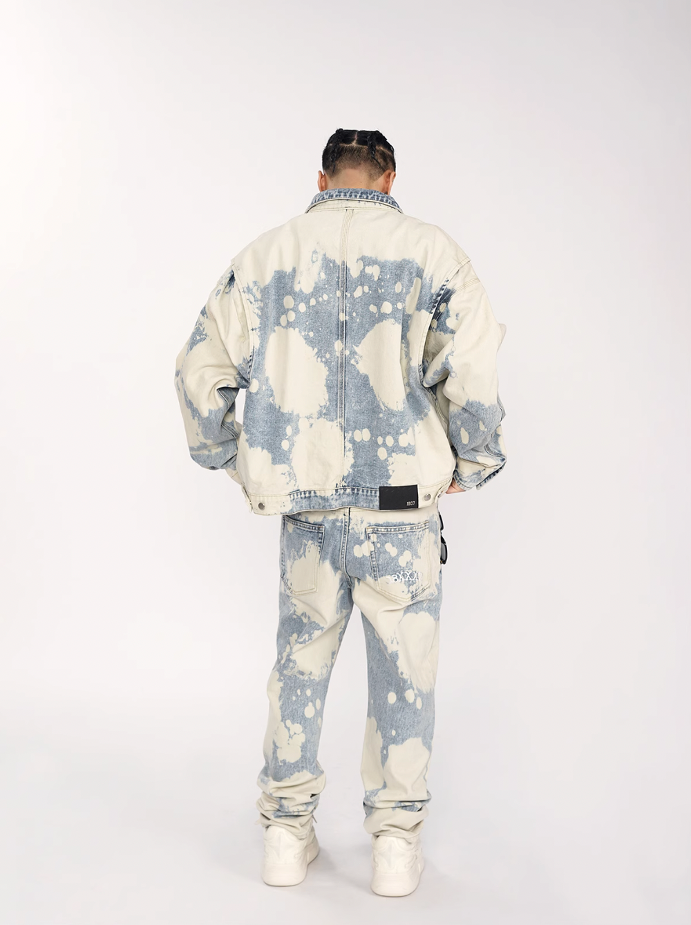 1807 Bleached Dyed Embroidered Denim Jacket  | Face 3 Face