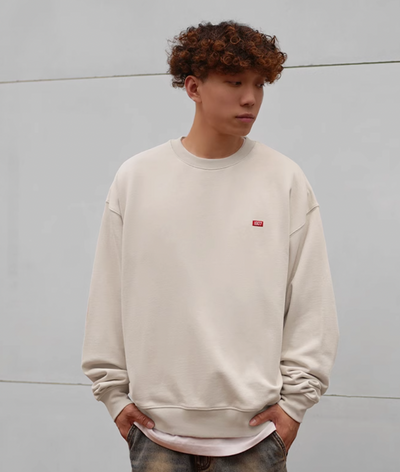 1807 One Point Box Logo Embroidery Sweatshirt | Face 3 Face