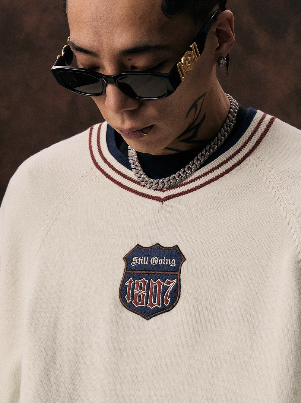 1807 Embroidered Chapter Hockey Knit Sweater | Face 3 Face