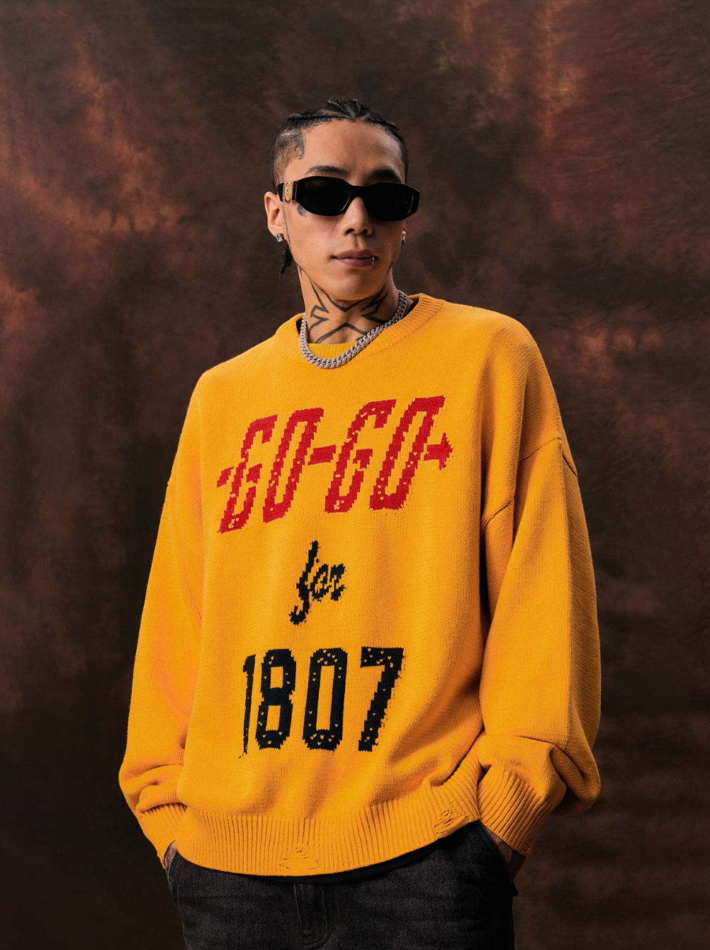 1807 GO GO Jacquard Knit Sweater | Face 3 Face