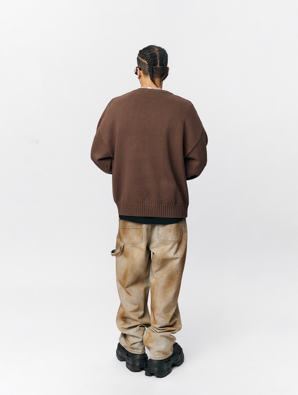 1807 Chenille Logo Jacquard Knit Sweater  | Face 3 Face